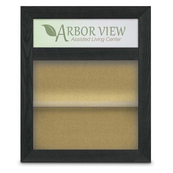 Outdoor Enclosed Combo Board, 42"x32", Bronze Frame/Green & Burgundy